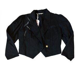 Vintage black cropped jacket, small
